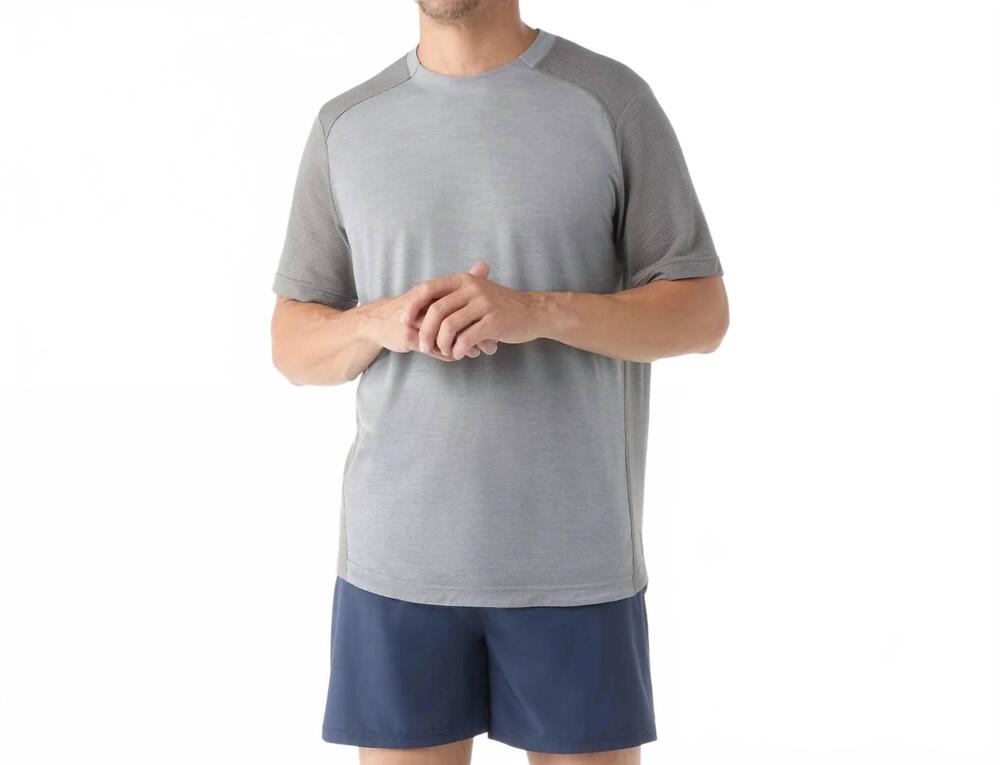 NEW SMARTWOOL active mesh short sleeve shirt in light gray heather